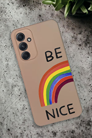 Samsung Galaxy A54 Uyumlu Be Nice Desenli Premium Silikonlu Lansman Telefon Kılıfı