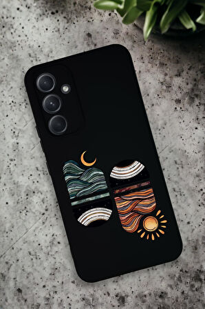 Samsung Galaxy A54 Uyumlu Sunset Wave Desenli Premium Silikonlu Lansman Telefon Kılıfı