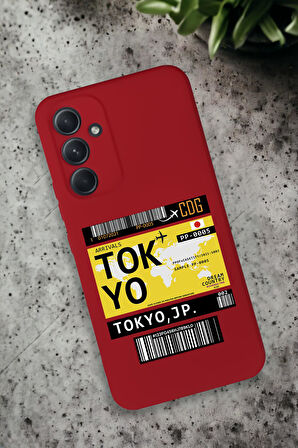 Samsung Galaxy A54 Uyumlu Tokyo Ticket Desenli Premium Silikonlu Lansman Telefon Kılıfı