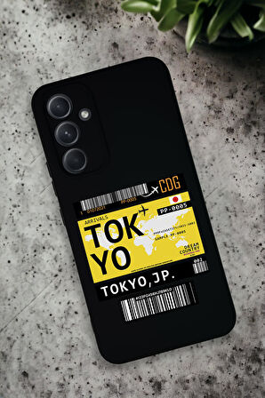 Samsung Galaxy A54 Uyumlu Tokyo Ticket Desenli Premium Silikonlu Lansman Telefon Kılıfı