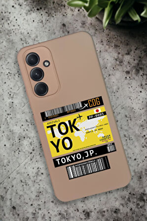 Samsung Galaxy A54 Uyumlu Tokyo Ticket Desenli Premium Silikonlu Lansman Telefon Kılıfı