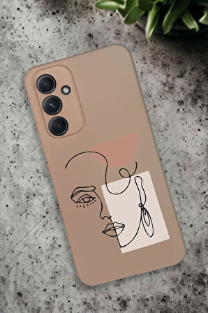 Samsung Galaxy A54 Uyumlu Women Art Desenli Premium Silikonlu Lansman Telefon Kılıfı
