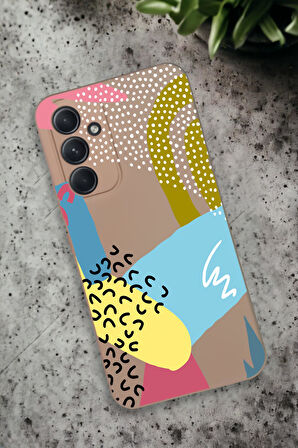 Samsung Galaxy A54 Uyumlu Colorful Pattern Desenli Premium Silikonlu Lansman Telefon Kılıfı