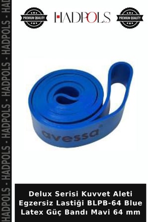 Delux Serisi Kuvvet Aleti Egzersiz Lastiği BLPB-64 Blue Latex Güç Bandı Mavi 64 mm