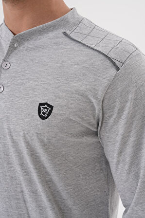 Mecit 2982 Gri Büyük Beden Uzun Kollu Erkek Pijama Takımı