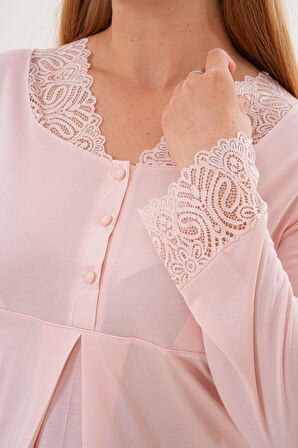 Mecit 5808 Pudra Hamile Lohusa Pijama Takımı