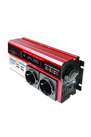 12v 2000w Araç Ve Güneş Enerjisi Uyumlu Modifiye Sinus Inverter Çift Usb Çift P