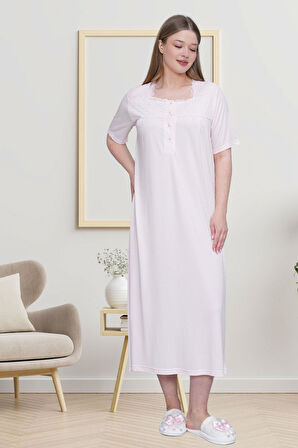 Mecit 6049 Pembe Büyük Beden Kadın Gecelik