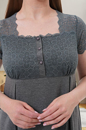 Mecit 6057 Füme Hamile Lohusa Gecelik