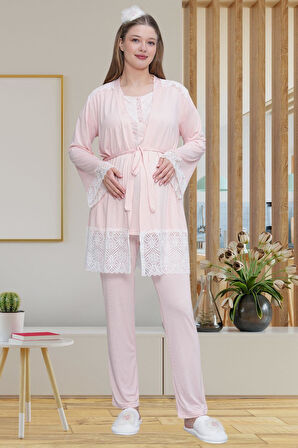 Mecit 6203 Pembe Sabahlıklı Lohusa Pijama Takımı