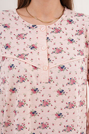 Mecit 6205 Pudra Büyük Beden Kadın Gecelik