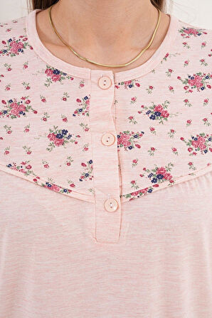 Mecit 6207 Pudra Büyük Beden Kadın Gecelik