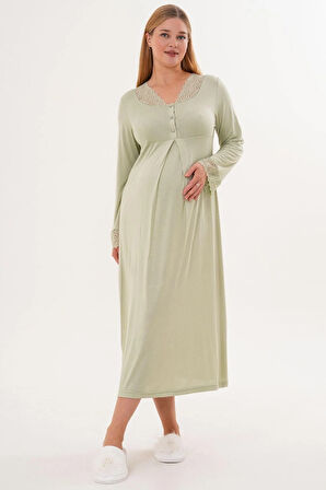 Mecit 6305 Yeşil Hamile Lohusa Gecelik