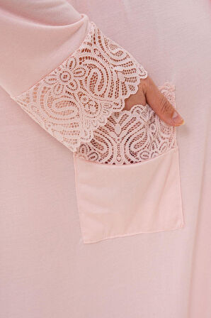 Mecit 6306 Pudra Kadın Uzun Sabahlık