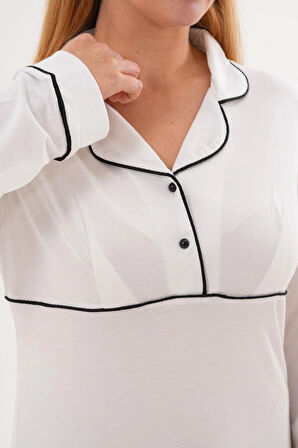 Mecit 6308 Ekru Kadın Gecelik