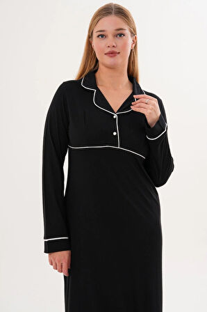 Mecit 6308 Siyah Kadın Gecelik