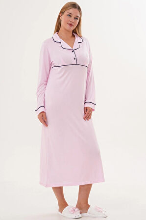 Mecit 6335 Pembe Kadın Sabahlık Gecelik Pijama 4'lü Set