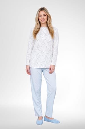 Mecit 6385 Mavi Büyük Beden Kadın Sabahlık Pijama Gecelik Set