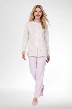 Mecit 6386 Pembe Büyük Beden Kadın Sabahlık Pijama Gecelik Set