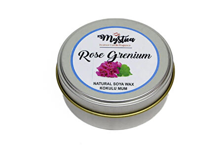 Soya Wax Mum Kokulu Tenekede Rose Grenium