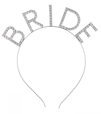 Bekarlığa Veda Mega Boy Kristal Taşlı Gümüş Bride Taç Gelin Tacı 20X21 cm (