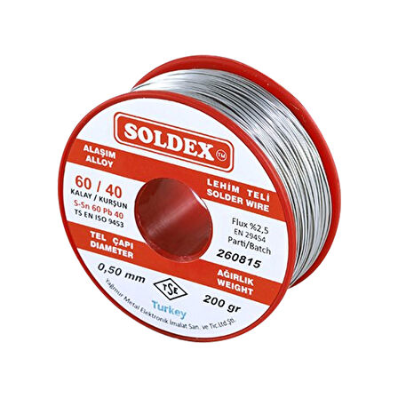 200 GR LEHİM İNCE 050 MM SOLDEX SN60 PB40 (4767)