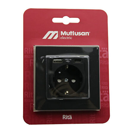 MUTLUSAN RİTA-2220 629 0284 BLİSTERLİ - KARTLI SİYAH - USB + TYPE-C &amp;apos; L