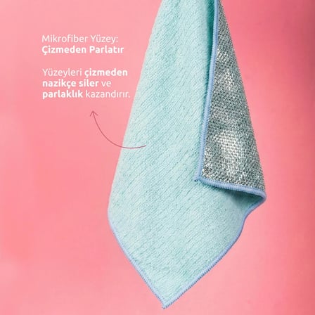 Çift Taraflı Telli Temizlik Bezi