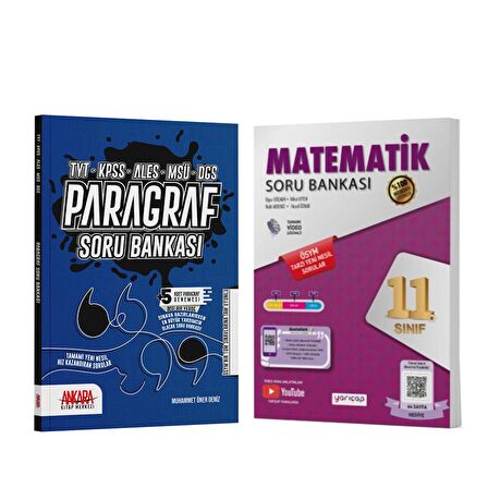 Yarı Çap 11.Sınıf Matematik ve AKM Paragraf Soru Bankası Seti 2 Kitap