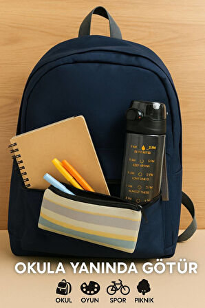 500 ML - Okul İşyeri Spor Salonu İçin Sızdırmaz Damlatmaz Su Matarası Siyah