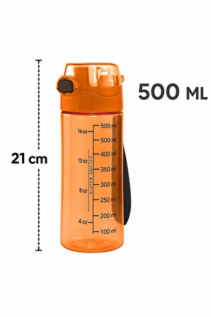 500 ML - Okul Işyeri Spor Salonu Için Sızdırmaz Damlatmaz Su Matarası Turuncu