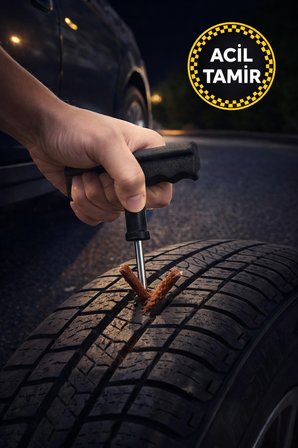 Lastik Tamir Kiti Oto Motosiklet Bisiklet Tubeless Patlak Onarım Seti Acil Müdahale 3 Fitilli