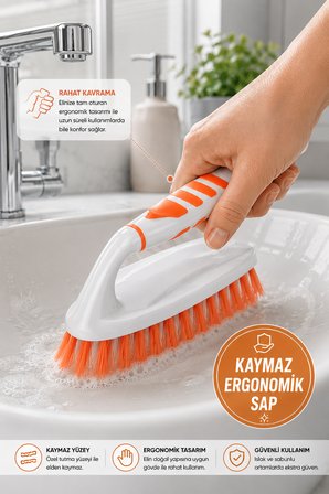 Sert Kıllı El Fırçası Çok Amaçlı Temizlik Fırçası Banyo Mutfak Fayans Halı Temizleme Aparatı