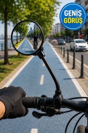 360° Ayarlanabilir Bisiklet Aynası Gidon Bağlantılı Geniş Açılı Motosiklet Scooter Dikiz Aynası