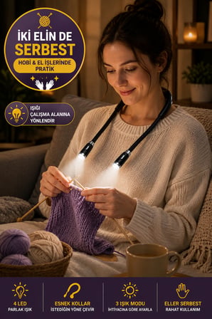Boyun Tipi LED Okuma Lambası Esnek Çift Başlıklı Eller Serbest Kitap Okuma Işığı Siyah