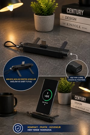 Type-C Katlanabilir Mini Telefon Standı Masaüstü Ayarlanabilir Taşınabilir Tutucu Şarj Konnektör