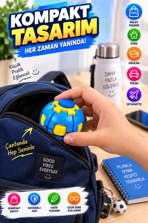Mavi Dönen Spinner Ball Top El Beceri Zeka Oyuncağı Renkli Döner Fidget Stres Oyuncağı