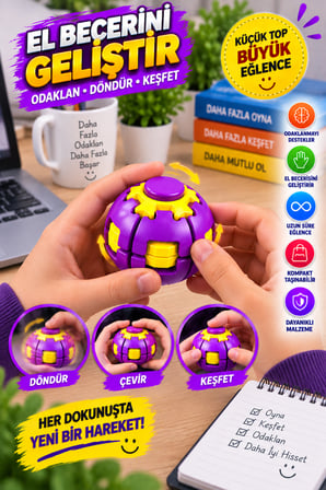 Mor Dönen Spinner Ball Top El Beceri Zeka Oyuncağı Renkli Döner Fidget Stres Oyuncağı