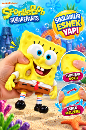 SüngerBob Esnek Figür Oyuncak Super Stretchy Sıkılabilir Çekilebilir Eğlenceli Karakter