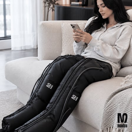Modsy Kompresyon Lenf Drenaj Masaj Aleti - 3 Mod 10 Seviye, Giyilebilir, 5 Odacıklı, Hava Basınçlı Masaj Cihazı
