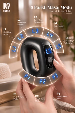 Modsy 8 Mod Dijital LED Ekranlı Titreşimli Vücut Masaj Aleti – Bölgesel İncelme, Sıkılaştırma & Masaj Kemeri Cihazı