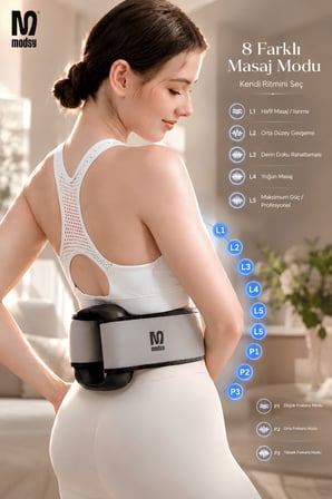 Modsy 8 Mod Dijital LED Ekranlı Titreşimli Vücut Masaj Aleti – Bölgesel İncelme, Sıkılaştırma & Masaj Kemeri Cihazı