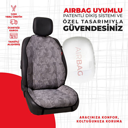 Gri Cam Kırığı Jakar Dokuma Minder