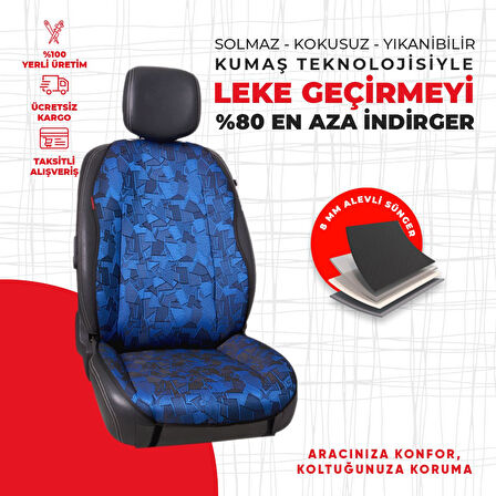 Mavi Cam Kırığı Jakar Dokuma Minder