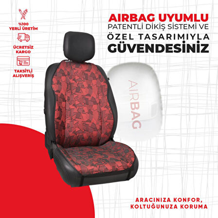 Kırmızı Cam Kırığı Jakar Dokuma Minder