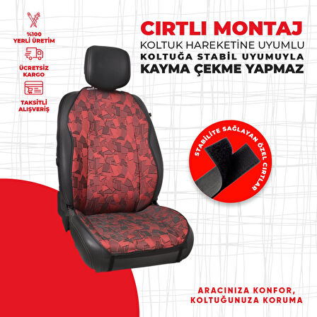 Kırmızı Cam Kırığı Jakar Dokuma Minder