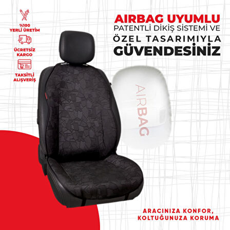 Siyah Cam Kırığı Jakar Dokuma Minder