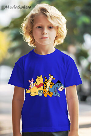 HAYVAN FİGÜRLÜ WINNIE FRIENDS BASKILI OVERSIZE TİŞÖRT