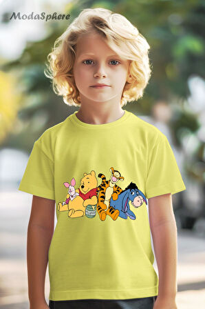 HAYVAN FİGÜRLÜ WINNIE FRIENDS BASKILI OVERSIZE TİŞÖRT