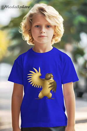 HAYVAN FİGÜRLÜ BAYKUŞ BASKILI OVERSIZE TİŞÖRT